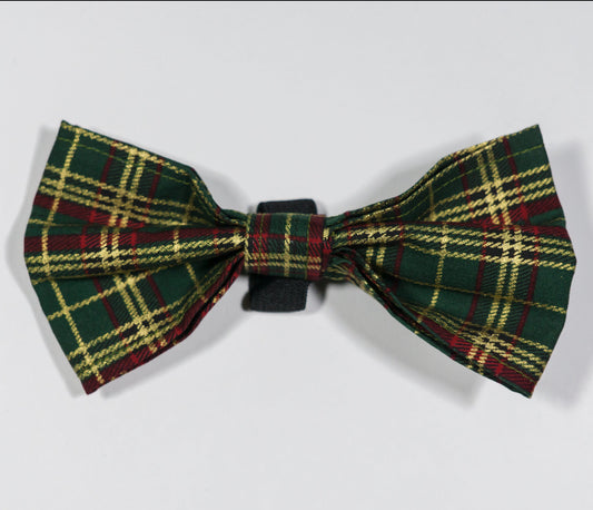Green Plaid Bow Tie
